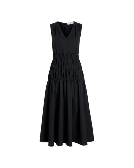 Proenza Schouler Black Jenna Tiered Midi Dress