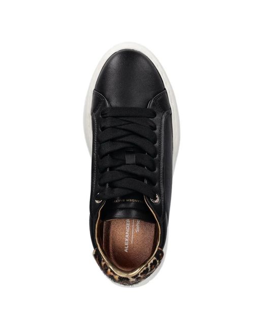 Alexander Smith Black Soho Leopard-Print Platform Sneakers
