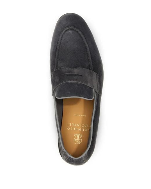 メンズ Brunello Cucinelli スエード ローファー Black