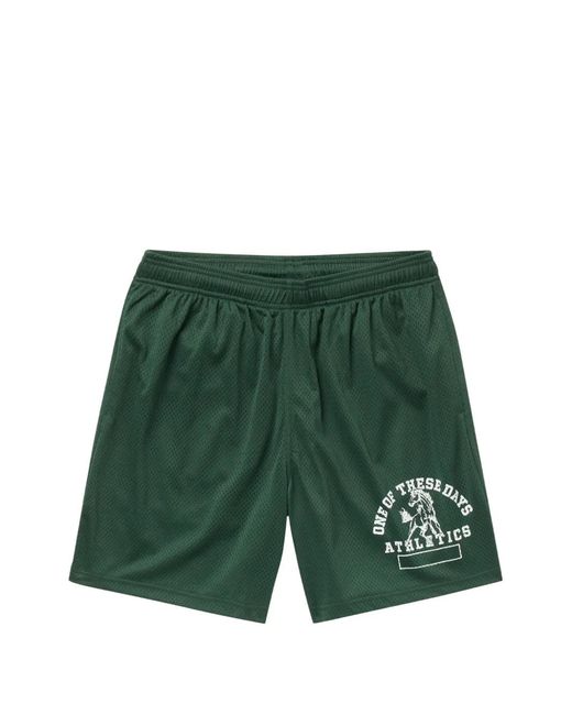 One Of These Days Green Mustang Athletics Mesh Shorts for men