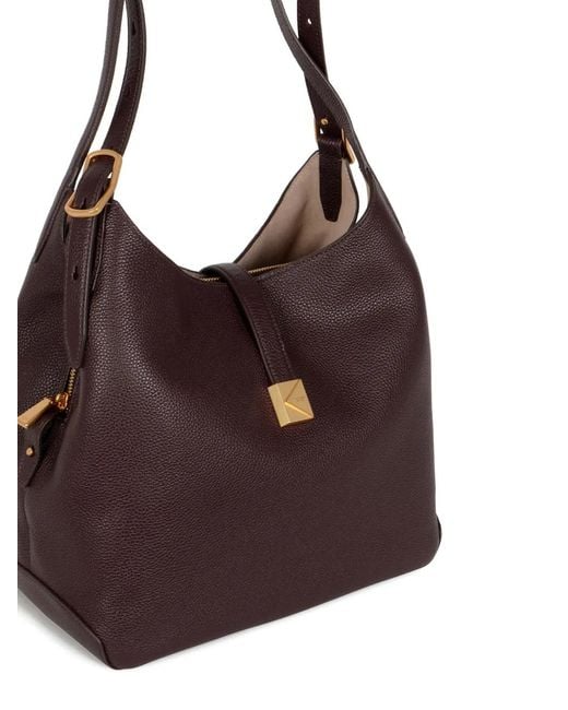 Kate Spade Purple Large Deco Textured Buckle Shoulder Bag
