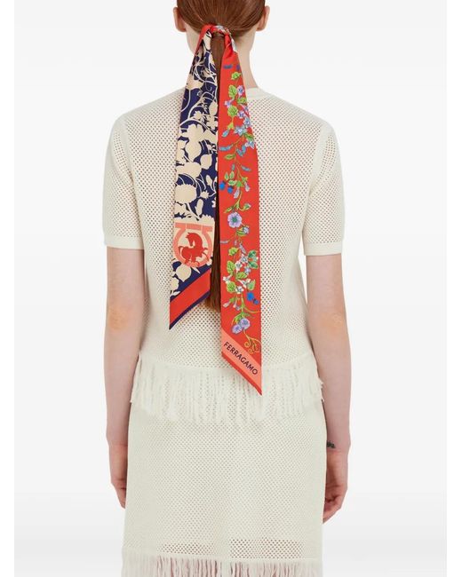 Ferragamo Red Pegasus Print Bandeau