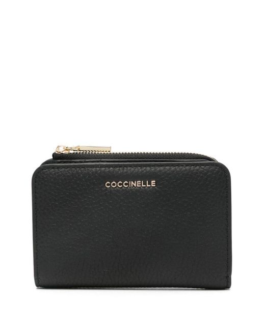 Coccinelle Black Small Metallic Soft Leather Wallet
