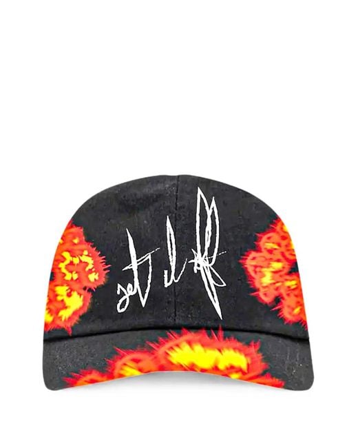 DENIM TEARS Red X Offset Graphic-Print Baseball Cap