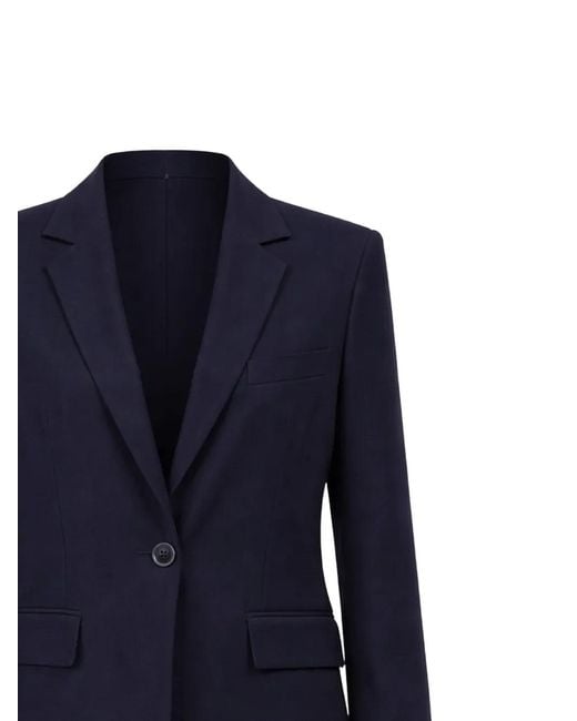 ODEEH Blue Blazer À Revers Crantés