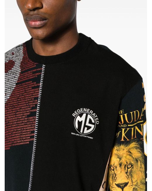 Camiseta Regenerated con paneles MARINE SERRE de hombre de color Black
