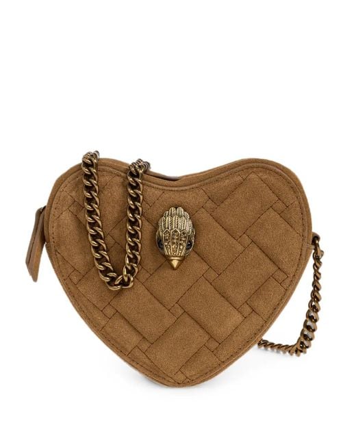 Kurt Geiger Brown Kensington Heart Woven Mini Bag