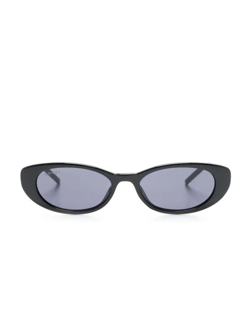 Gucci Black Oval-Frame Sunglasses