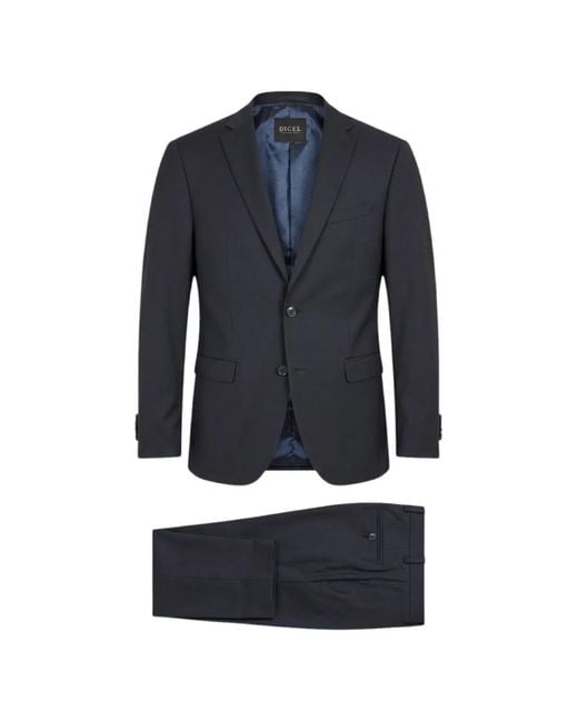 DIGEL Blue Single-Breasted Suit for men