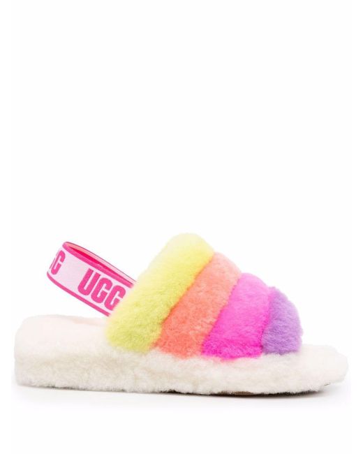 UGG Fluff Yeah Sheepskin Slides in Pink - Lyst
