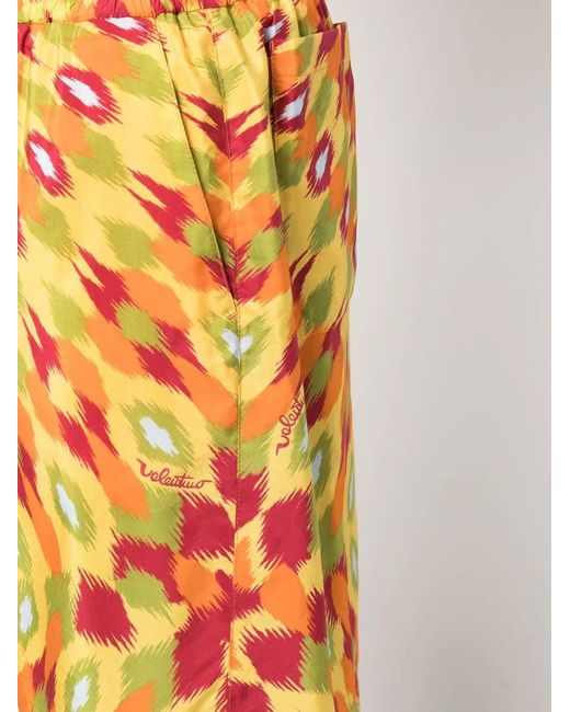 Valentino Garavani Orange Abstract-Print Track Shorts for men