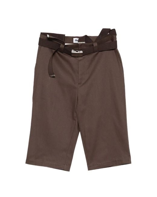 Magliano Brown Belted Tailored Shorts for men