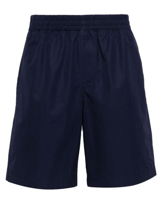 Versace Blue Logo-embroidered Bermuda Shorts for men