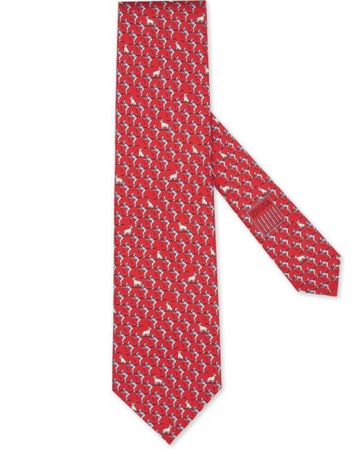Zegna Krawatte aus Seide mit Print in Red für Herren