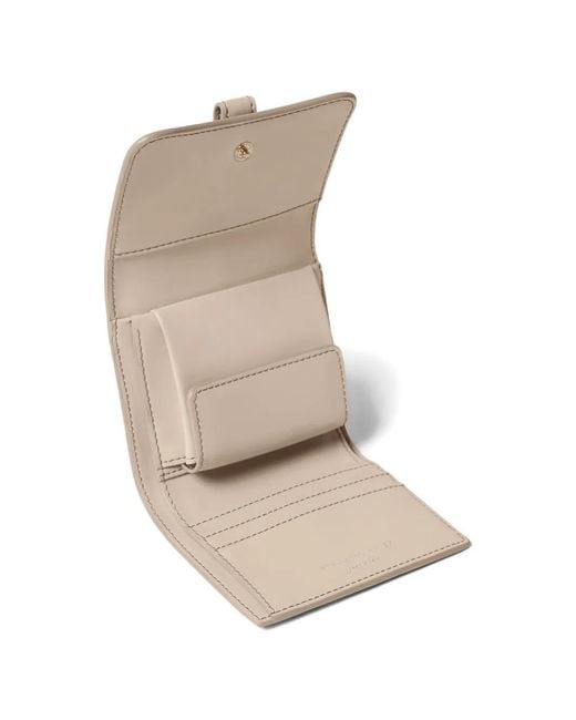 Stella McCartney Natural Padlock-Detail Grained Wallet