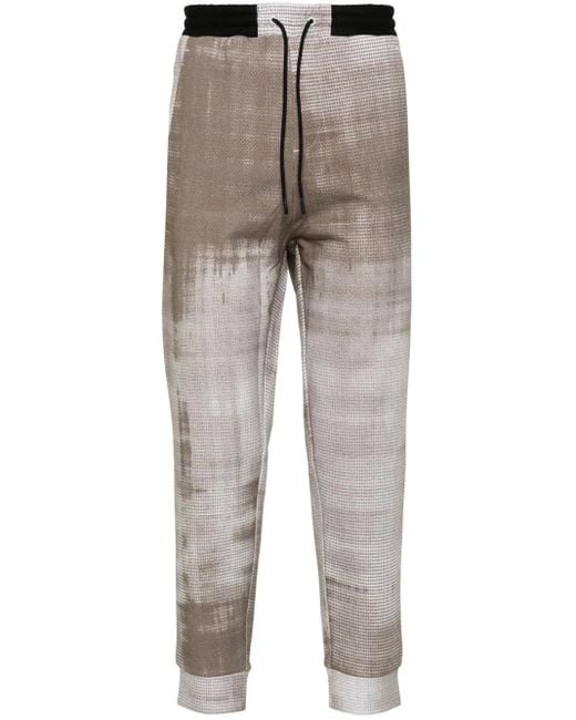 Boss Gray Abstract-Pattern Track Pants for men