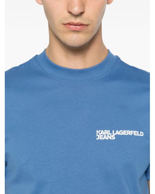 Karl Lagerfeld Blue Logo-Print T-Shirt for men