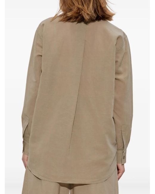 Issey Miyake Button-Up Blouse in het Natural