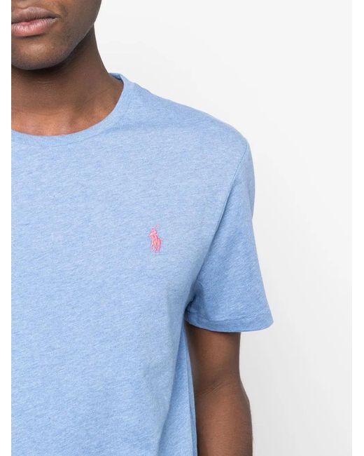 Polo Ralph Lauren Blue Custom Slim Fit Short Sleeve Tee for men