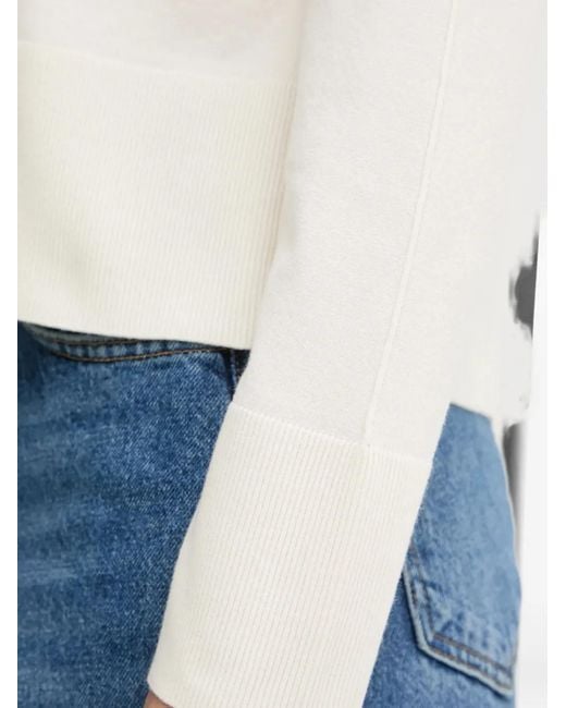 Sisley White V-Neck Button Cardigan