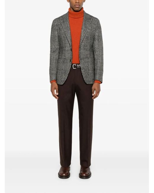 Tagliatore Gray Checked Button Jacket for men