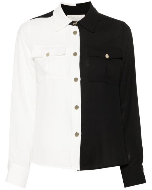 Two-tone crepe shirt Liu Jo de color Black