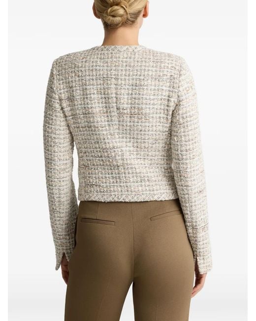 St. John White Tweed Button Jacket