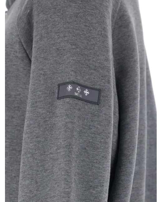 Tatras Gray Logo-Patch Zip-Fastening Hoodie for men