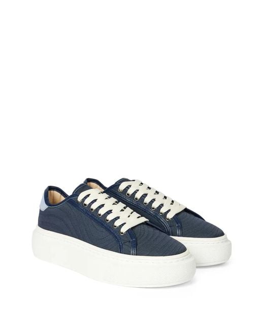 Paul Smith Blue Swirl-Effect Platform Sneakers