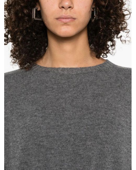 Twinset Gray Metallic-Effect Trim Sweater