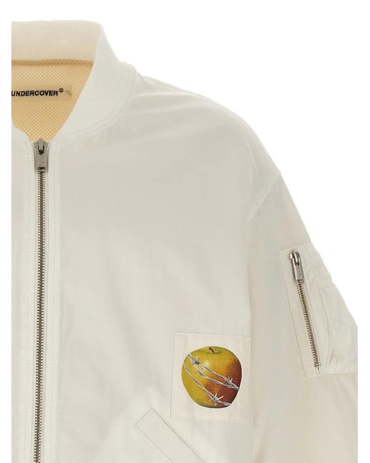 Undercover White Patch-Embellished Bomber Jacket for men