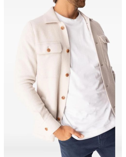Eleventy Blue Four-Pocket Shirt Jacket for men