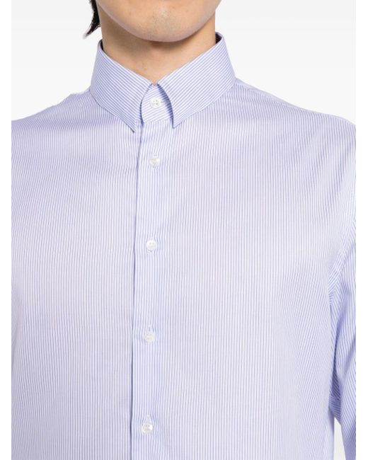 Giorgio Armani White Striped Poplin Shirt for men