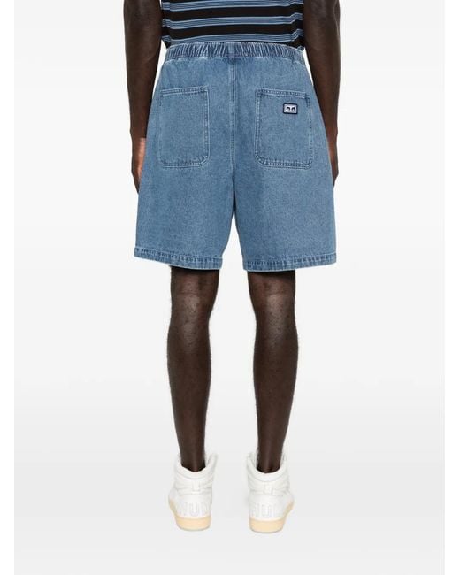 Obey Blue Easy Elastic-Waistband Shorts for men