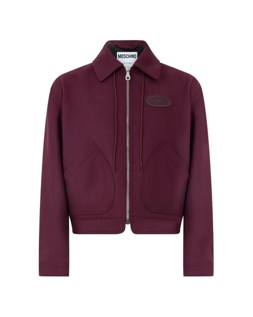 Moschino Purple Cropped Zip-Up Jacket for men