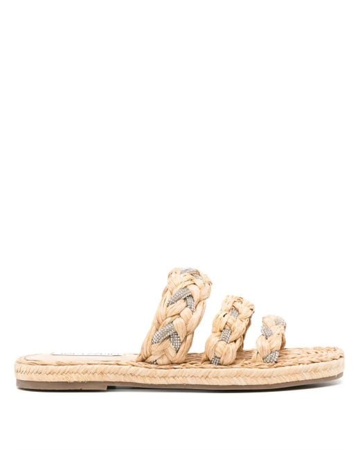 Aquazzura Natural Costiera Crystal-Embellishment Espadrilles