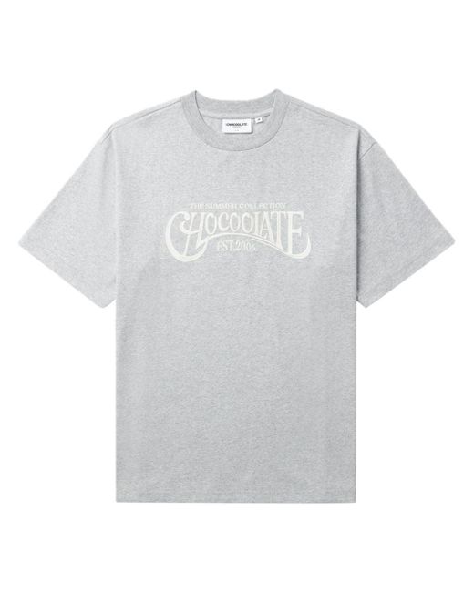 Chocoolate White Logo-embroidered Cotton T-shirt