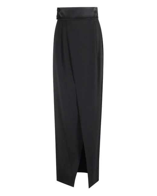 Erika Cavallini Semi Couture Black Midirock mit Satinbesatz