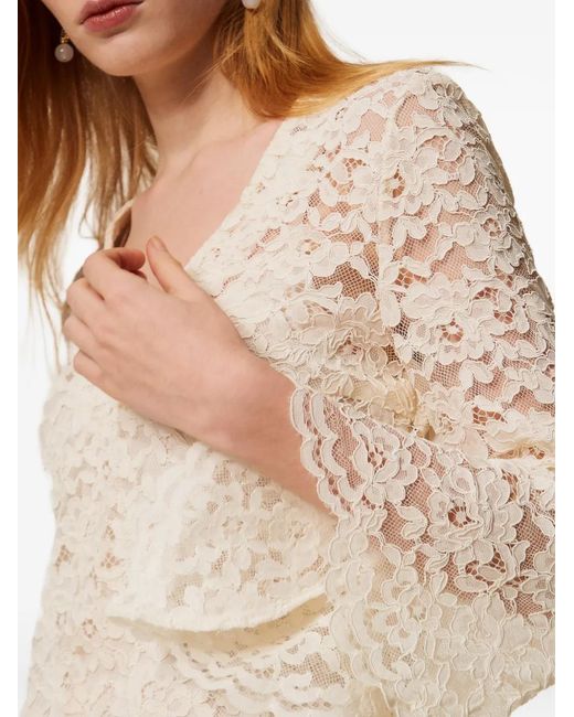 Twinset White Laced Flared Midi Dress