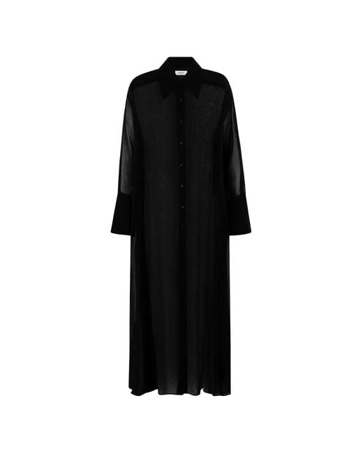 CAYET Black Caetana Sheer Maxi Overshirt