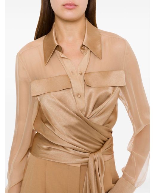 Alberta Ferretti White Tie-Fastening Shirt