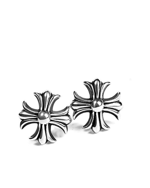 Chrome Hearts White Cross Plus Earrings for men
