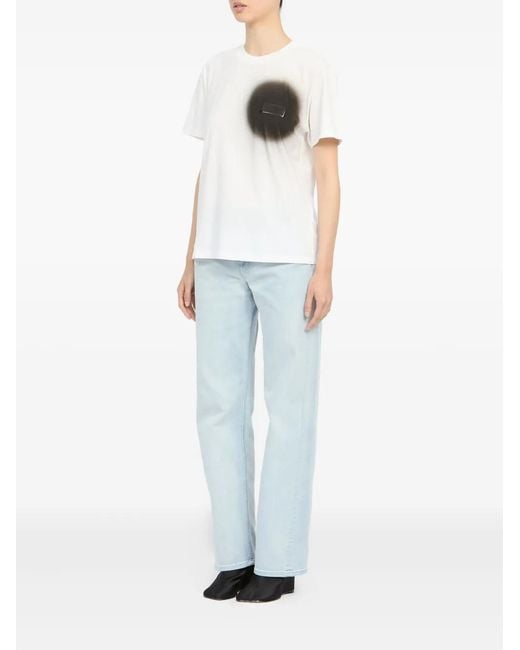MM6 by Maison Margiela White Roundneck Graphic T-Shirt