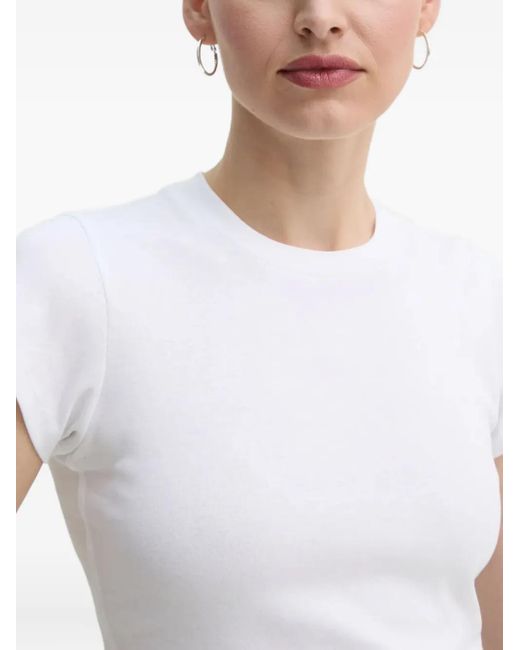 T-Shirt Côtelé À Encolure Ras Du Cou A.L.C. en coloris White