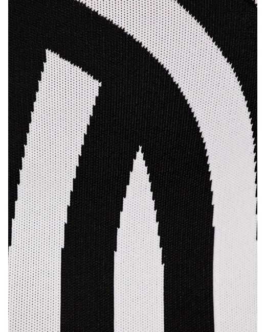 Balmain Black Striped Intarsia-Knit Miniskirt