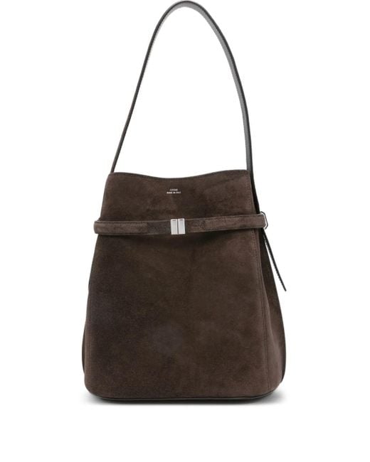 Totême  Black Schultertasche aus Wildleder