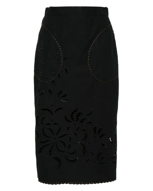 Vita Kin Black Sisi Midirock Aus Baumwolle