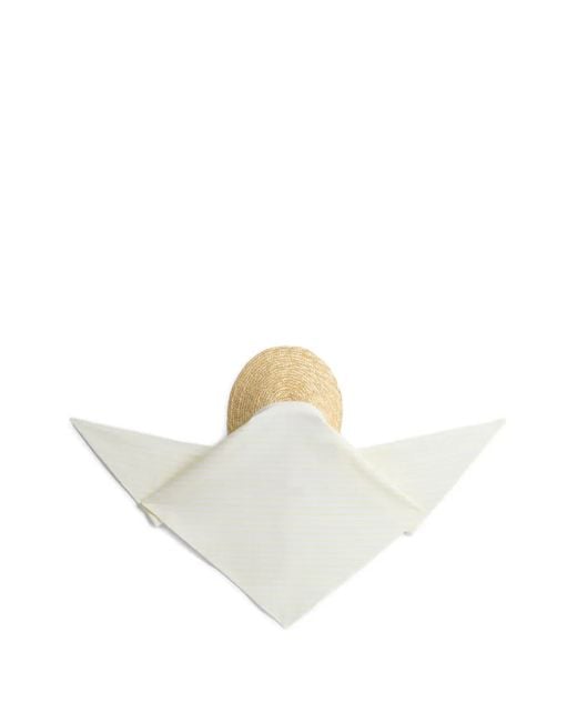 Patou White Striped Scarf Cap