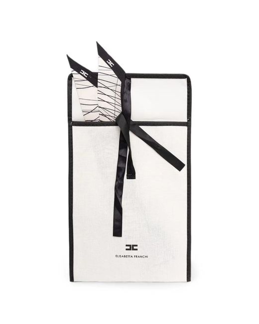 Elisabetta Franchi White Abstract-Pattern Scarf
