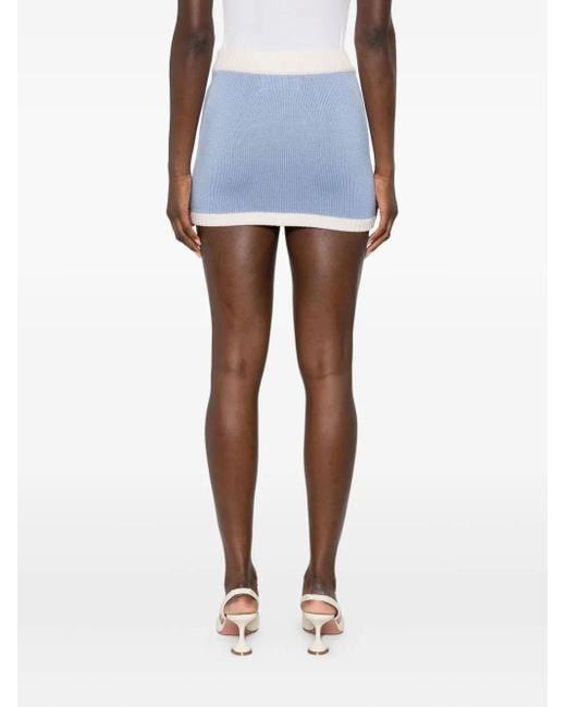 ROWEN ROSE Blue Knitted Straight Skirt